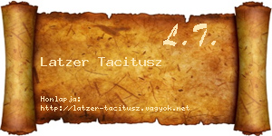 Latzer Tacitusz névjegykártya